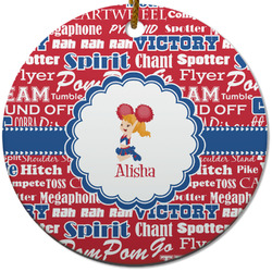 Cheerleader Round Ceramic Ornament w/ Name or Text
