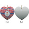 Cheerleader Ceramic Flat Ornament - Heart Front & Back (APPROVAL)