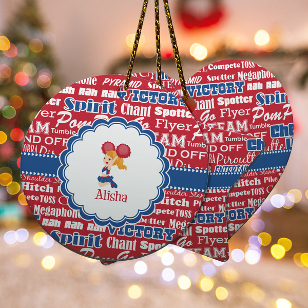 Custom Cheerleader Ceramic Ornament w/ Name or Text