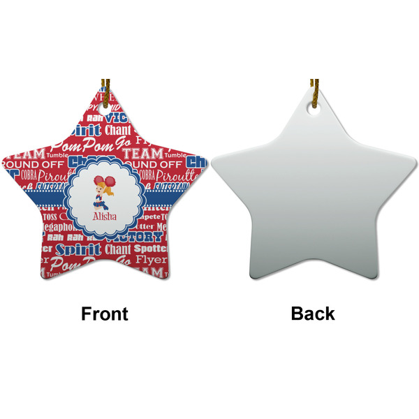 Cheerleader Ceramic Flat Ornament - Star Front & Back (APPROVAL)