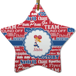 Cheerleader Star Ceramic Ornament w/ Name or Text