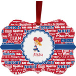 Cheerleader Metal Frame Ornament - Double Sided w/ Name or Text