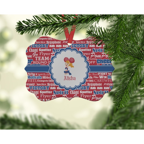 Cheerleader Christmas Ornament (On Tree)