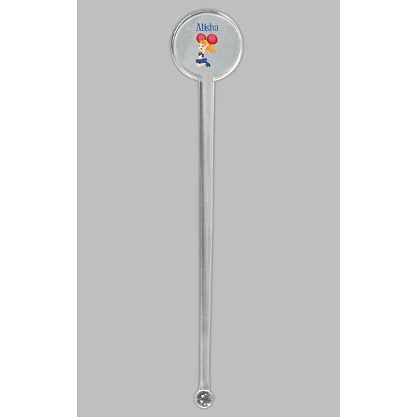 Cheerleader Clear Plastic 7" Stir Stick - Round - Single Stick