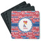Cheerleader Square Rubber Backed Coasters - Set of 4 (Personalized)