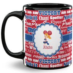 Cheerleader 11 Oz Coffee Mug - Black (Personalized)
