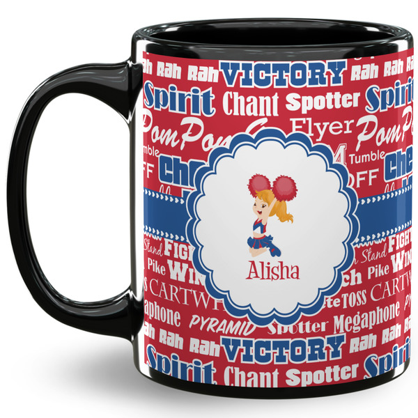 Custom Cheerleader 11 Oz Coffee Mug - Black (Personalized)