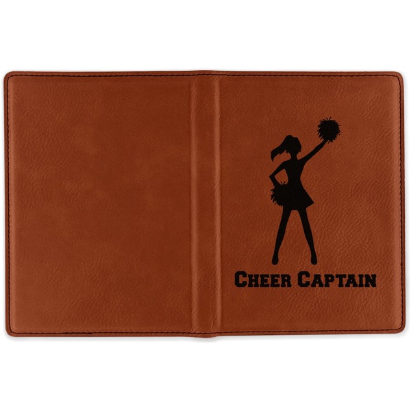 Cheerleader Cognac Leather Passport Holder Outside Single Sided - Apvl