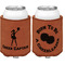 Cheerleader Cognac Leatherette Can Sleeve - Double Sided Front and Back
