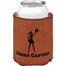 Cheerleader Cognac Leatherette Can Sleeve - Single Front