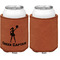 Cheerleader Cognac Leatherette Can Sleeve - Single Sided Front and Back