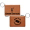 Cheerleader Cognac Leatherette Keychain ID Holders - Front and Back Apvl