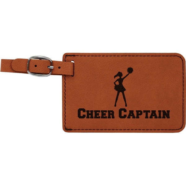 Custom Cheerleader Leatherette Luggage Tag (Personalized)