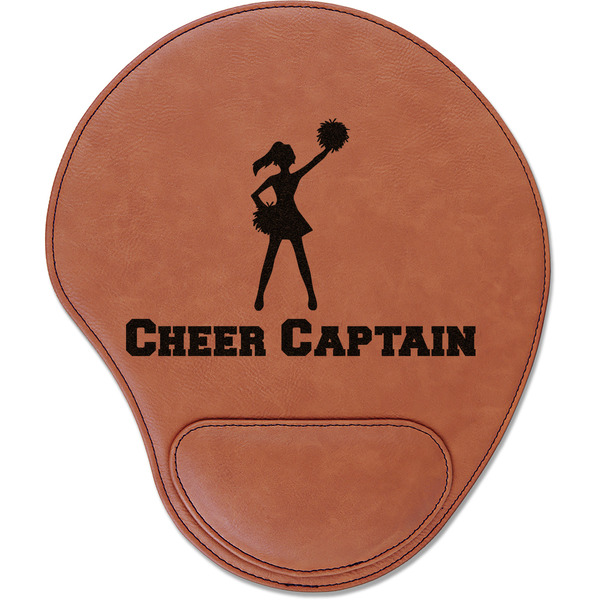 Custom Cheerleader Leatherette Mouse Pad with Wrist Support (Personalized)