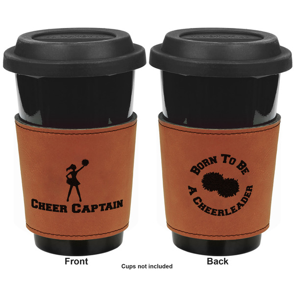 Cheerleader Cognac Leatherette Mug Sleeve - Double Sided Apvl