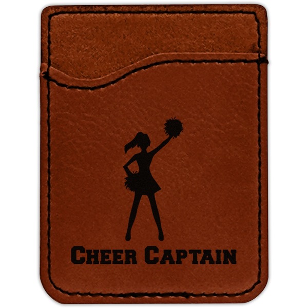 Cheerleader Cognac Leatherette Phone Wallet close up