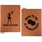 Cheerleader Cognac Leatherette Portfolios with Notepad - Large - Double Sided - Apvl