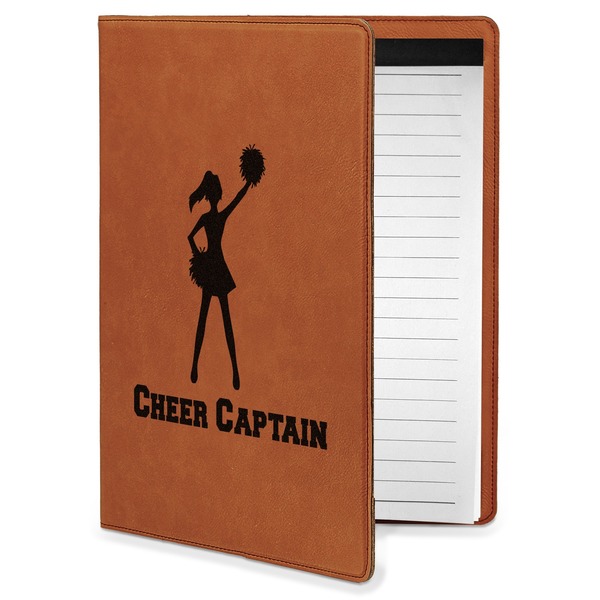 Custom Cheerleader Leatherette Portfolio with Notepad - Small - Single Sided (Personalized)