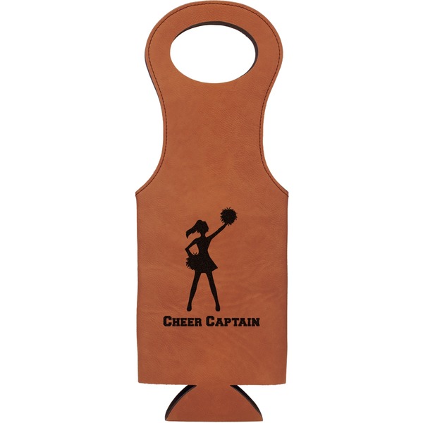 Custom Cheerleader Leatherette Wine Tote - Double Sided (Personalized)