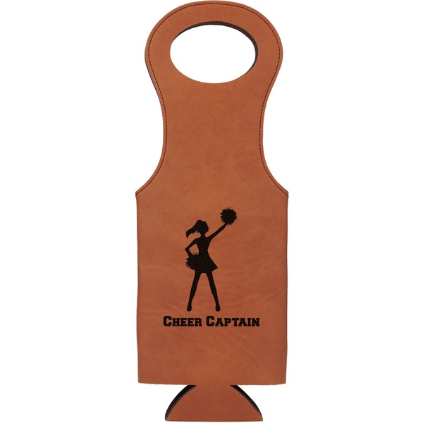 Custom Cheerleader Leatherette Wine Tote (Personalized)