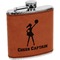 Cheerleader Cognac Leatherette Wrapped Stainless Steel Flask