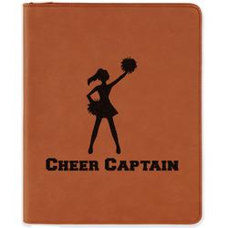 Cheerleader Leatherette Zipper Portfolio with Notepad - Double Sided (Personalized)