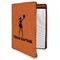 Cheerleader Cognac Leatherette Zipper Portfolios with Notepad - Main