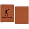 Cheerleader Cognac Leatherette Zipper Portfolios with Notepad - Single Sided - Apvl