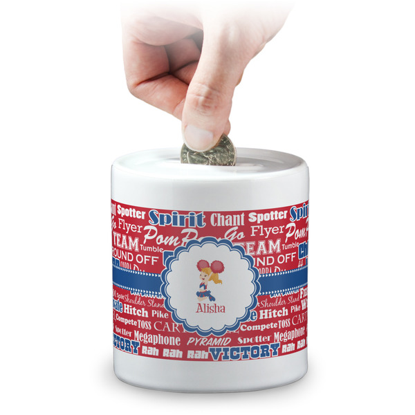 Custom Cheerleader Coin Bank (Personalized)