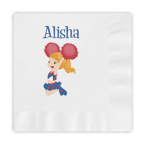 Custom Cheerleader Embossed Decorative Napkins (Personalized)
