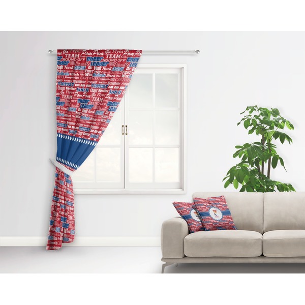Cheerleader Curtain With Window and Rod - in Room Matching Pillow
