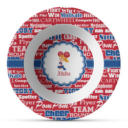 Cheerleader Plastic Bowl - Microwave Safe - Composite Polymer (Personalized)