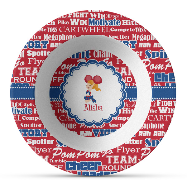 Custom Cheerleader Plastic Bowl - Microwave Safe - Composite Polymer (Personalized)