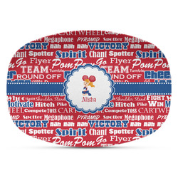 Cheerleader Plastic Platter - Microwave & Oven Safe Composite Polymer (Personalized)