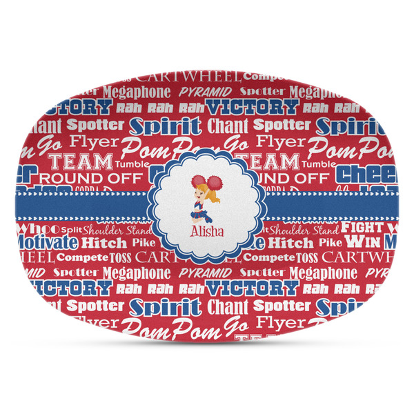 Custom Cheerleader Plastic Platter - Microwave & Oven Safe Composite Polymer (Personalized)