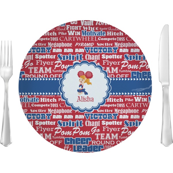 Custom Cheerleader Glass Lunch / Dinner Plate 10" (Personalized)