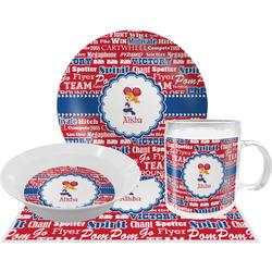 Cheerleader Dinner Set - Single 4 Pc Setting w/ Name or Text