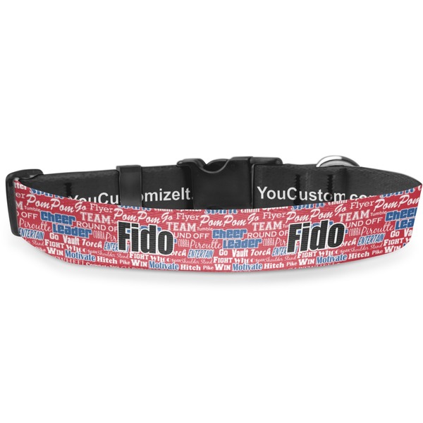 Custom Cheerleader Deluxe Dog Collar - Extra Large (16" to 27") (Personalized)