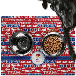 Cheerleader Dog Food Mat - Large w/ Name or Text