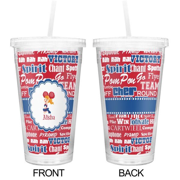 Cheerleader Double Wall Tumbler with Straw - Approval