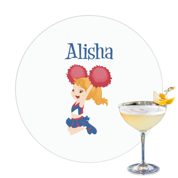 Custom Cheerleader Printed Drink Topper - 3.25" (Personalized)