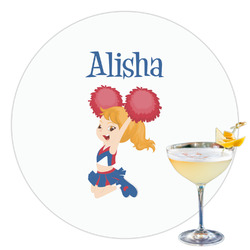Cheerleader Printed Drink Topper - 3.5" (Personalized)