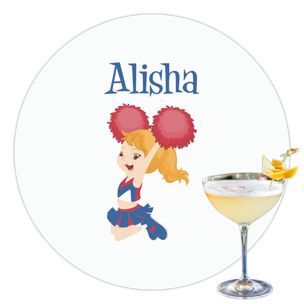 Custom Cheerleader Printed Drink Topper - 3.5" (Personalized)