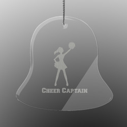 Cheerleader Engraved Glass Ornament - Bell (Personalized)