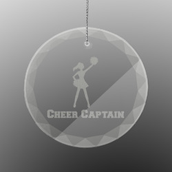 Cheerleader Engraved Glass Ornament - Round (Personalized)