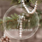 Cheerleader Engraved Glass Ornament (Personalized)