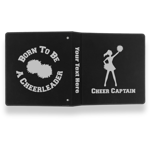 Cheerleader Leather Binder - 1" - Black- Back Spine Front View