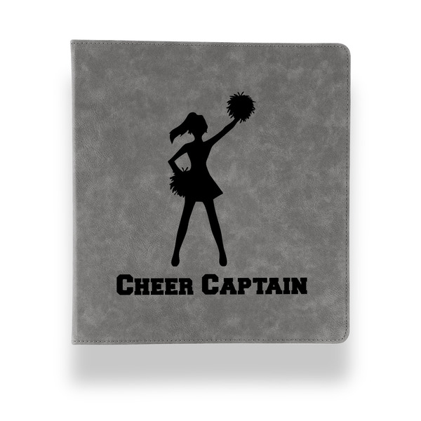 Cheerleader Leather Binder - 1" - Grey - Front View