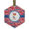 Cheerleader Frosted Glass Ornament - Hexagon