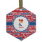 Cheerleader Flat Glass Ornament - Hexagon w/ Name or Text